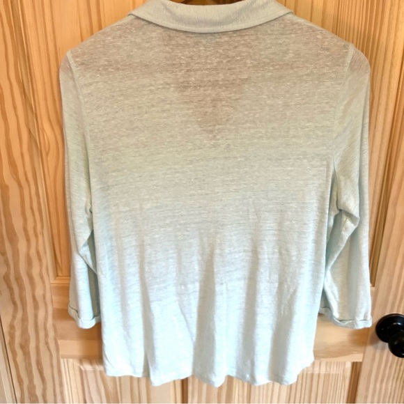 Chico's Linen Button Mint Top. Size Medium/Chico’s 1. - Picture 7 of 11